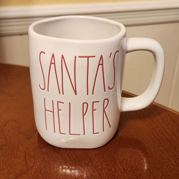 Rae Dunn "Santa's Helper" Mug White w/ Red Lettering - Picture 1 of 6
